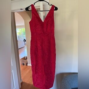 Finders Keepers Vivid Red Midi Dress